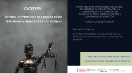 Imagen informativa de Seminario formativo sobre detección de barreras invisibles contra la convivencia y la difusión de idearios de odio, radicalización y contrarradicalización